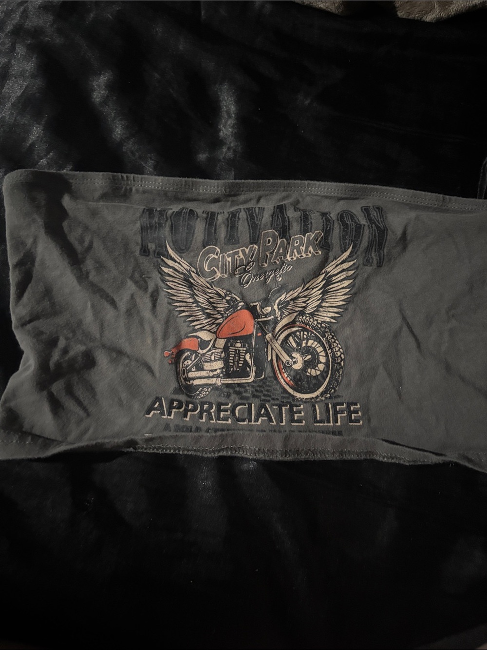 Graphic Motorcycle Tube Top - 'Appreciate Life'